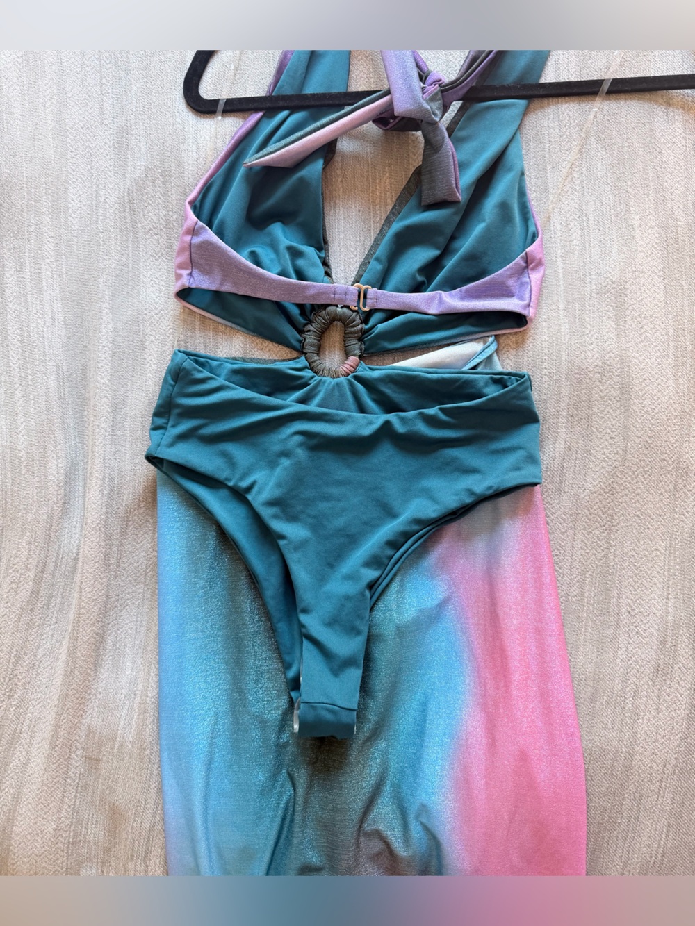 Baobab Collection Backless Ombre Halter Maxi Dress in Blue and Pink - Picture 7 of 9